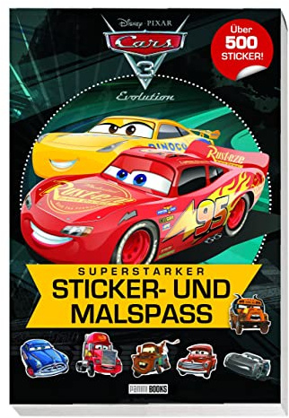 Panini Disney Cars 3: Superstarker Sticker- und Malspaß mit über 500 Sticker, Wand, Matt, Cartoon, Stickerbuch, Multicolor, Repositionierbar, Indoor