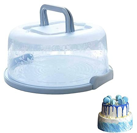 FDDU Tortenglocke, Muffin Transportbox, Kuchen Transportbox Rund, Fresh Tortenglocke Hoch mit Trays, Runder Kuchenbehälter, BPA-freie, für Kuchen, Eierkuchen, Brot, Snackaufbewahrung (25 * 21 * 13cm)