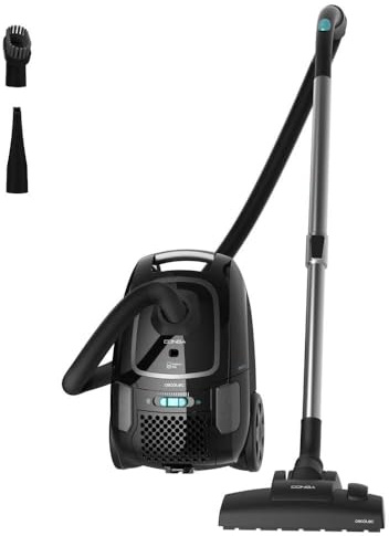 Cecotec Bodenstaubsauger mit 4 - Liter - Beutel Conga Powerbag 4000 XL | 890 W, Hochleistungsfilterung, Teleskop - Metallrohr, Inklusive Zubehör für Möbel und Ecken, Aktionsradius 7 M Schwarz