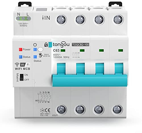 SPORTARC 4P für Tuya MCB WiFi Metering Leistungsschalter für Smart Life Timer Fernbedienung Wireless