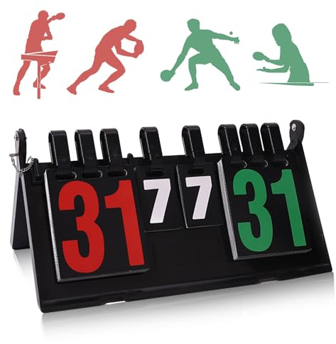 Anzeigetafel, Tragbare Flip Sport Anzeigetafel, Anzeigetafe Spielstandsanzeige, Scorebord 0-99 Flip Sportanzeigetafel Digit Wettbewerbs für Basketball Badminton Tischtennis Volleyball Baseball