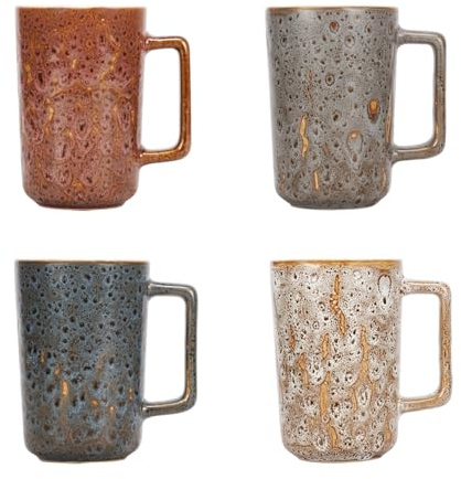 EYMPEU 4er Set Kaffeetassen 450 ml, Ideal für Zuhause und als Bürogeschenk