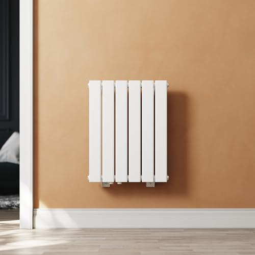 SUNXURY Badheizkörper 600x465 mm Vertikal Heizkörper Flachheizkörper Klein Seitenanschluss Handtuchwärmer in weiss Design Paneel Einlagig Wandheizkörper