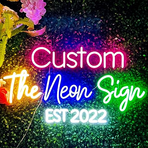 Personalisierte Led Leuchtschilder, Benutzerdefinierte Neonschild für Wanddekoration Bar Schlafzimmer Hochzeit Geburtstag Party Heim Geschäft Salon Lichtzeichen (35-140 CM Length)