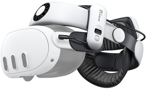 BOBOVR S3 Pro Strap mit Akku Accessories,Kompatibel mit Meta Quest 3/Quest 3S,Luftkühlungssystem und 10000 mAh Hot Swap Akku