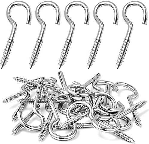 MOGADEE® Schraubhaken Edelstahl 10 Stück | Deckenhaken, Hakenschraube, Haken zum Schrauben, Einschraubhaken Robuste Becherhaken(M3-40mm)
