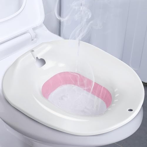 Faltbares Sitzbad für die Toilette, Sitzbadewanne für Hämorrhoiden, Wochenbettpflege, Damm-Behandlung, Schwangere und ältere Menschen. Toiletteneinsatz, Toilettenaufsatz Sitzbäder Vaginal Dampfsitz