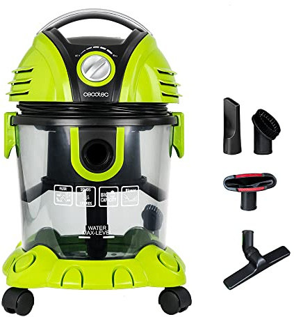 Cecotec Beutelloser Nass- und Trockensauger Wet&Dry T. 1400 W, 7 Meter Aktionsradius, 15 Liter Kapazität, HEPA-Filter und Wasserfilter, Leistungsregler, Blasfunktion, 5 Zubehörteile