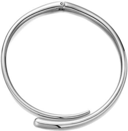 WOWORAMA Silber Chunky Cuff Choker Halskette für Frauen Tropfen Kragen Halsketten Frühling Metall Offene Cuff Halskette Silber Statement Choker Halskette