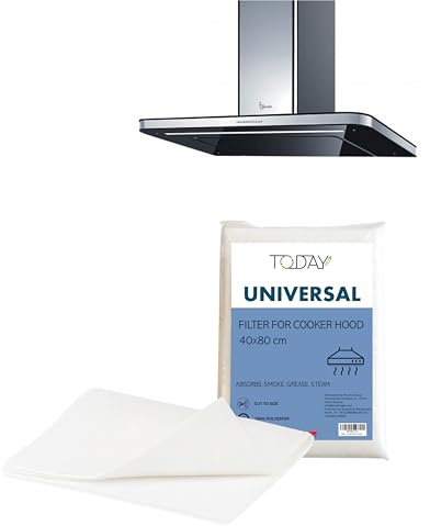Today - Universeller Dunstabzugshaubenfilter 40x80 cm - Zuschneidbar, Absorbiert Dampf, Gerüche und Rauch – Italienische Sicherheit und Qualität