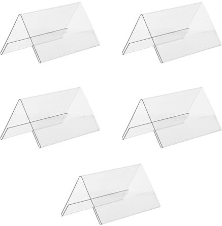Operitacx Acryl Anzeigekartenhalter Klar Doppelseitig 7.87X3.94 Zoll Tischkartenhalter Für Büro Konferenz Gästen Sitz Anzeige 5 Stück