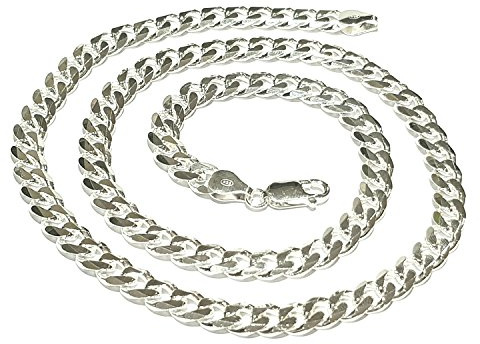 TreasureBay Halskette aus massivem 925er Silber, Breite 7 mm, für Herren, Länge 46 cm, 48 cm, 50 cm, 52 cm, 55 cm, 60 cm