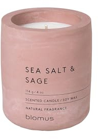 blomus -FRAGA- Duftkerze S aus Sojawachs, Withered Rose, hochwertiger Raumduft, charakteristische Beton-Optik, Duft SEA SALT & SAGE, 24 h Brenndauer (H / B / T: 8 x 6,5 x 6,5 cm, Withered Rose, 65651)