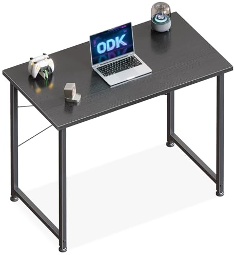 ODK Kleiner Schreibtisch, 80×40cm Computertisch Bürotisch, Schreibtisch Klein Schwarz Arbeitszimmer Holz PC Tisch Officetisch Für Home, Office