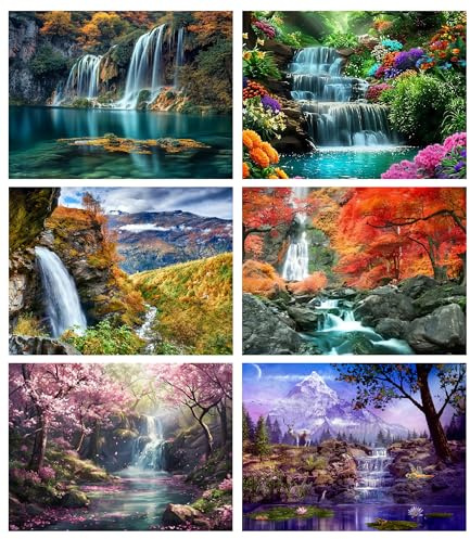 Diamond Painting Diamant Bilder Erwachsene 5d Landschaft Full Voll 6er Set | 30x40 Daiments Diy Malerei Strass Diamontpating Dimontpainting Komplett Anfänger Art Stickerei Natur Geschenke Zubehör