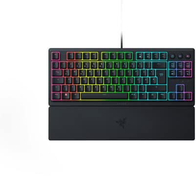 Razer Ornata V3 Tenkeyless - Kompakte Flache Gaming-Tastatur (Mecha-Membran-Switches, Tastenkappen mit Anti-UV-Beschichtung, Beleuchtete Separate Medientasten) QWERTZ DE-Layout | Schwarz