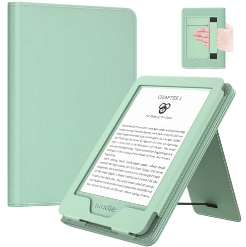 Moko Hülle für Kindle 6 (11. Generation, 2024/2022), Agavengrün | Ultra Lightweight PU Shell Cover with Auto Wake/Sleep for Ebook 2024
