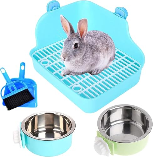 PINVNBY Meerschweinchen Käfig Kaninchen Ecke Streu Bett Box Kleintierstreu Hängende Schale Pet Bowl Käfig Potty Trainer Pet Toilette für Kaninchen Chinchilla Frettchen