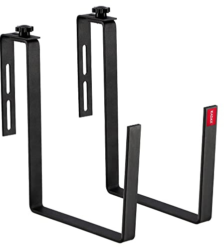 KADAX Blumenkastenhalter, Halterung für Blumenkästen, Blumenkastenhalterung, UV-Beständig Balkonkastenhalter, Blumenkasten Halterung ohne Bohren (2 Stück, Schwarz)