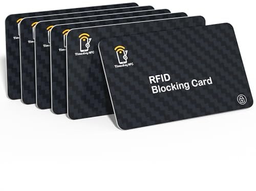 6X RFID Blocker Karte NFC Blocker Karte Schutzkarte gegen Datenklau Ultradünne RFID Blocker Card - zum Schutz vor Datendiebstahl/Kartenschutz/NFC Schutz