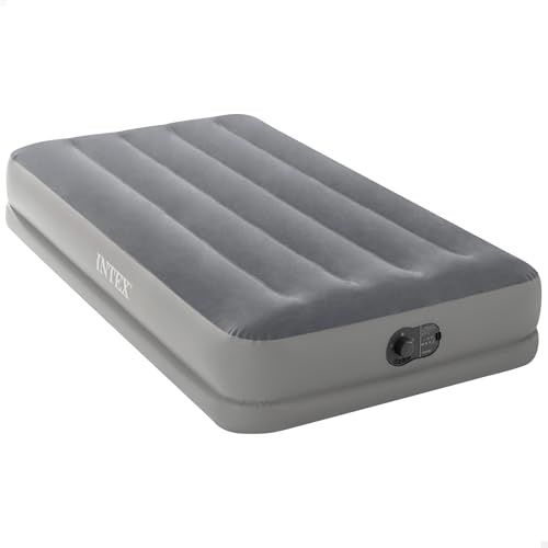 INTEX DuraBeam Luftbett für 1 Personen 99x191x30 cm max. 136 KG – mit integrierter USB-Elektropumpe – mit Fiber-Tech Material - Gästebett aufblasbares Bett Camping Matratze (64112)