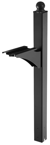 VEVOR Briefkastenpfosten, 1430x540x151 mm, Aluminium-Briefkastenständer zur Bodenmontage mit universeller Plattenhalterung, Metallpfostenhülsen-Set für den Außenbereich, schwarz
