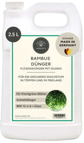 Bambus Dünger flüssig 3 L - 100% Schnelldünger mit Eisen - Spezialdünger - Flüssigdünger für Bambuspflanzen & Bambushecken - Bambus düngen im Freiland & Haus - Dünger Bambus