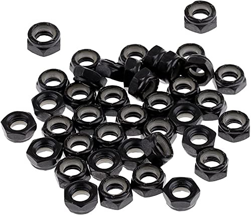 Hundnsney 50 StüCk Robuste Skateboard Longboard Achsen Achs Muttern Hardware Schwarz Skateboard Achsen Achsen Muttern