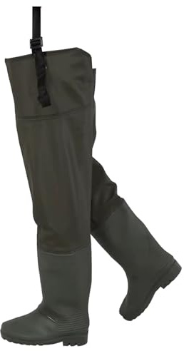 KPHYMOD Watstiefel Leichte Hüftwathose Für Herren, Hüftstiefel Für Fliegenfischen Und Jagen, 80 cm Hohe PVC-Wathose Mit Rutschfester Sohle(41 EU)
