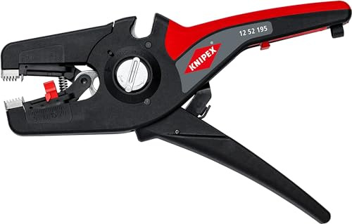 KNIPEX PreciStrip16 Automatische Abisolierzange, 12 52 195 SB | in Blister, PVC & Gummi-Isolation, 0,08 – 16 mm², mit Kabelschneider, Feinjustierung