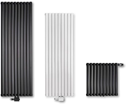 VILSTEIN Design Heizkörper Flach, Flachheizkörper, Paneelheizkörper, Wandheizkörper, Mittelanschluss & Seitenanschluss, Weiß, Doppellagig, 810W, Quadratisch, 60x60 cm