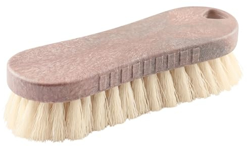 Vigar Multifunktionsbürste, Hartborsten, Ergonomischem Scheuerbürste mit Stiel, Putzbürste für Bad, Dusche, Schuh, Fliesen, Teppich, 16,5x6x4cm, Braun