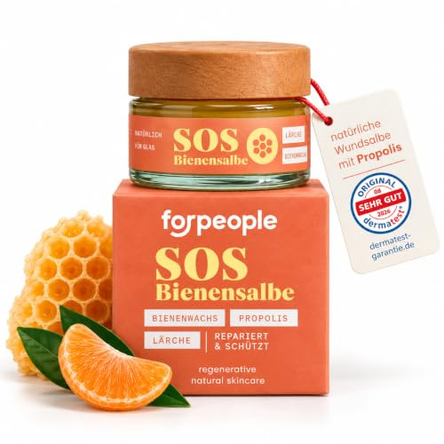 forpeople Propolis Bienensalbe BIO 50ml · Salbe mit Propolis hochdosiert bei Neurodermitis & Akne · Heilsalbe für empfindliche & trockene Haut · Propolissalbe mit pflegenden Ölen