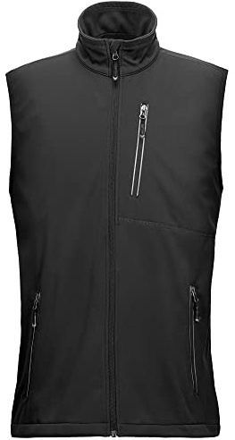 33,000ft Leichte Softshell Weste für Herren, Wasserdichte Winddichte Laufweste, Atmungsaktive Vest Gilet Ärmellose Jacke für Radfahren, Laufen, Wandern, Golf, Arbeit Schwarz 3XL