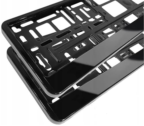 rg-vertrieb 2X Kennzeichenhalter Set Schwarz Matt – Nummernschildhalter PKW Universal 520x110 mm, Kennzeichenhalterung Auto KFZ, Klipp-Rahmen Waschanlagenfest (2 Stück)