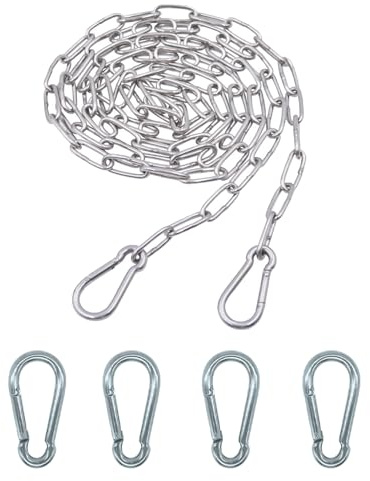 Editbar Edelstahl Kette Mit Karabiner Stahlkette,3m φ3mm Rundstahlkette,Kettenglieder Edelstahl Ketten,Metall Ketten Zum Aufhängen,Geeignet Für Hundeleinen,Hängesessel Und Schaukeln