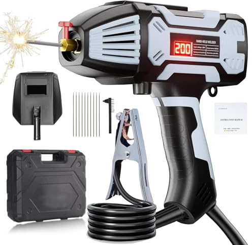 VOBOR Elektroden Schweißgerät, 200A Tragbares Handschweißgerät ARC mit IGBT Inverter, 220V Lichtbogenschweißgeräte für 1,6-3,2 mm Drahtstangen, Mini Schweissgerät