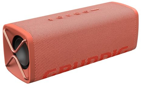 Grundig GBT Club Coral - Bluetooth Lautsprecher, Soundbox, Bass, 20 W RMS Gesamtausgangsleistung, bis zu 20 Meter Reichweite, mehr als 20 Std. Akkulaufzeit, Powerbank-Funktion, Wasserdicht, Rot