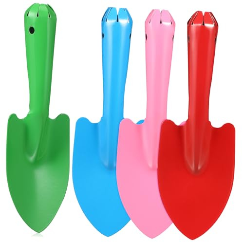 Toddmomy 4-Teiliges Mini-Handschaufel Buntem Metall Kinderkelle Gartengeräte-Set Zum Pflanzen Von Blumenerde Graben Und Umpflanzen