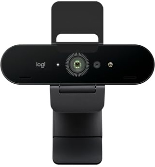 Logitech Brio 4K Webcam, Videogespräche, Mikrofon mit Geräuschunterdrückung, automatische HD-Belichtungskorrektur, Microsoft Teams, Zoom, Google Voice, Meet, PC/Mac/Notebook/MacBook - Graphit