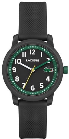 Lacoste Analog Quarzuhr für Kinder Kollektion LACOSTE.12.12 Kids mit Schwarzes Silikonarmband - 2030042