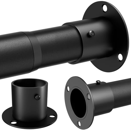 Garderobenstange Schrank Kleiderstangen für Garderoben Ausziehbar Schrankstange für Waschräume und Wohnmobile, Schwarz 85-160 CM/Durchmesser 32 mm