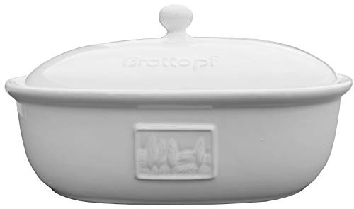 Carl Tode Brottopf Steingut weiß 36,5 cm – oval, Luftlöcher, ofenfest, spülmaschinenfest