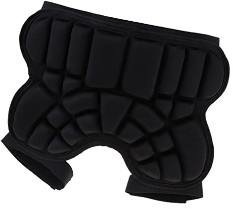 Kinder Protektor Pad Gepolstert Shorts Kurz Schutzhose für Skifahren Snowboard Inline Skating Fahrrad - Schwarz