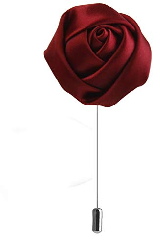 SEWACC Rose Ansteckblume Handgefertigte Rose Herren Anstecknadeln Bräutigam Ansteckblume Hochzeit Seide Revers Krawattennadel Brosche für Mann Anzug Dekoration Outfit Zubehör