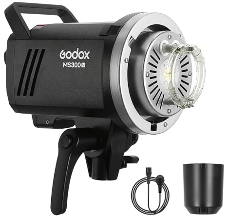 Godox MS300-V Kompakter 300W Studioblitz, Aufgerüstet Einstelllampe, 2.4G Wireless X System GN58 5600K Monolight mit Bowens Mount, 0,1-1,3 s Recyclingzeit