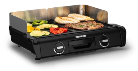 Tefal BBQ Family Elektrischer Tischgrill, 2 getrennte Grillflächen, 2 Thermostate, antihaftbeschichtete Alu-Druckguss Grillplatten, spülmaschinengeeignet, extra tiefe Rillen, Schwarz/Silber, TG800N10