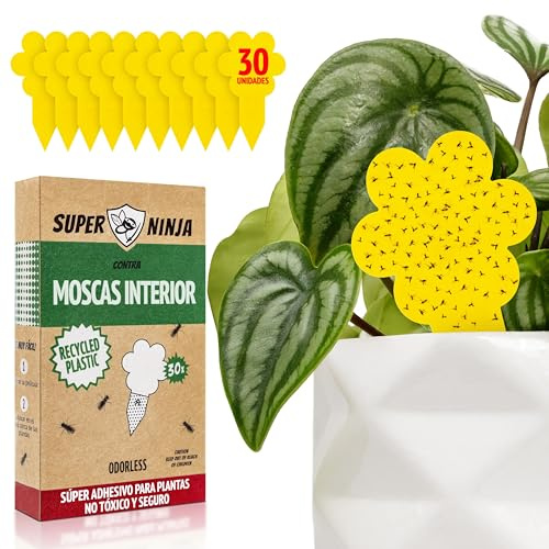 Super Ninja hochwirksame Gelbtafeln für Trauermücken Bekämpfen 30er-Pack – Gelbsticker für Pflanzen - Kinder- und haustierfreundlich - 3 Monate verwendbar