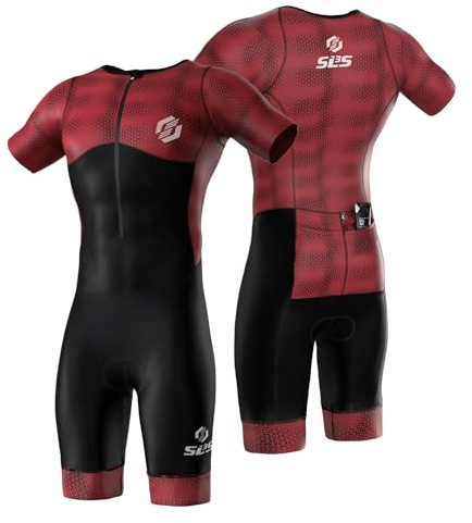 SLS3 Triathlon Anzug Herren - Trisuit Einteiler – Triathlonanzug - Triathlon Einteiler - Aerodynamischer Kurzarm Trisuit