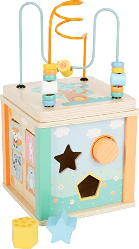 small foot Motorikwürfel Pastell, Motorikspielzeug für Kleinkinder, bespielbar von fünf Seiten, ab 12 Monaten, 11724